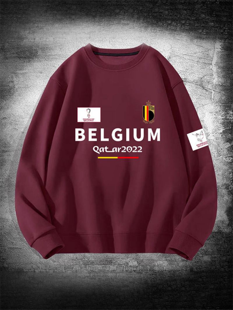 Belgia Team Sweatshirt Herre Topp - Burgunder