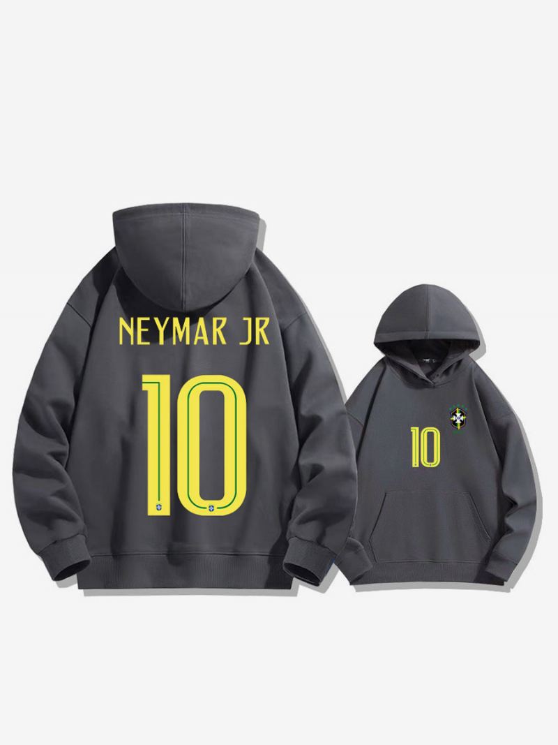 Brasil Treningshettegenser Neymar Nummer 10 Herre - Dyp Grå