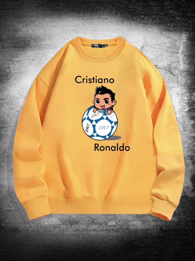 Herre Ronaldo Sweatshirt Langermet Topp - Gul