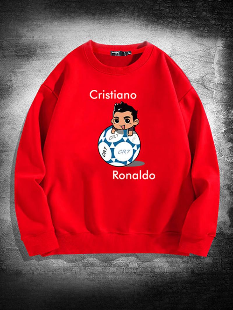 Herre Ronaldo Sweatshirt Langermet Topp - Rød