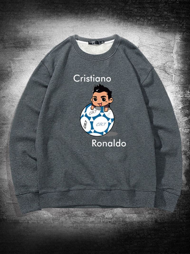 Herre Ronaldo Sweatshirt Langermet Topp - Grå