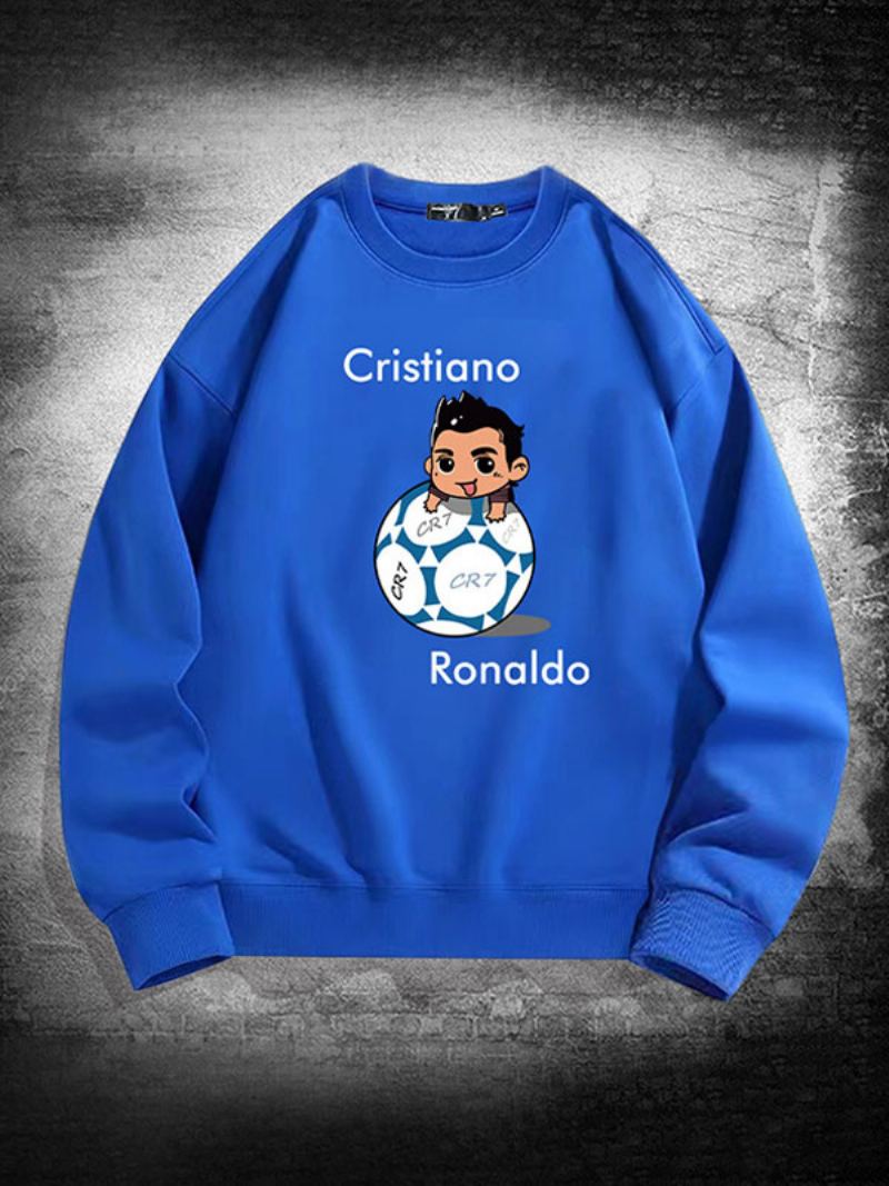 Herre Ronaldo Sweatshirt Langermet Topp - Blå