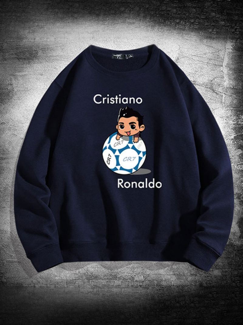 Herre Ronaldo Sweatshirt Langermet Topp - Dyp Blå