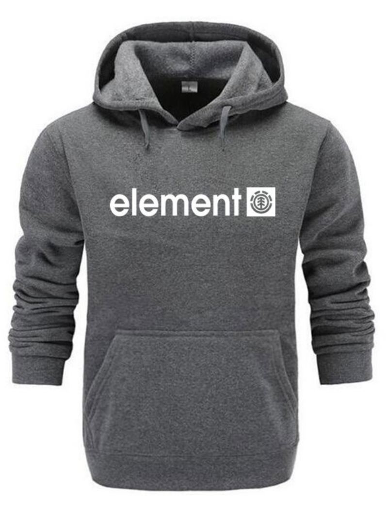 Menn Hettegensere Hette Langermet Polyester Deep Grey Sweatshirt