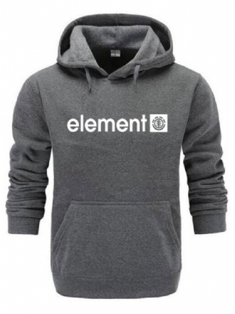 Menn Hettegensere Hette Langermet Polyester Deep Grey Sweatshirt