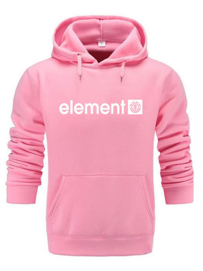 Menn Hettegensere Hette Langermet Polyester Deep Grey Sweatshirt - Rosa