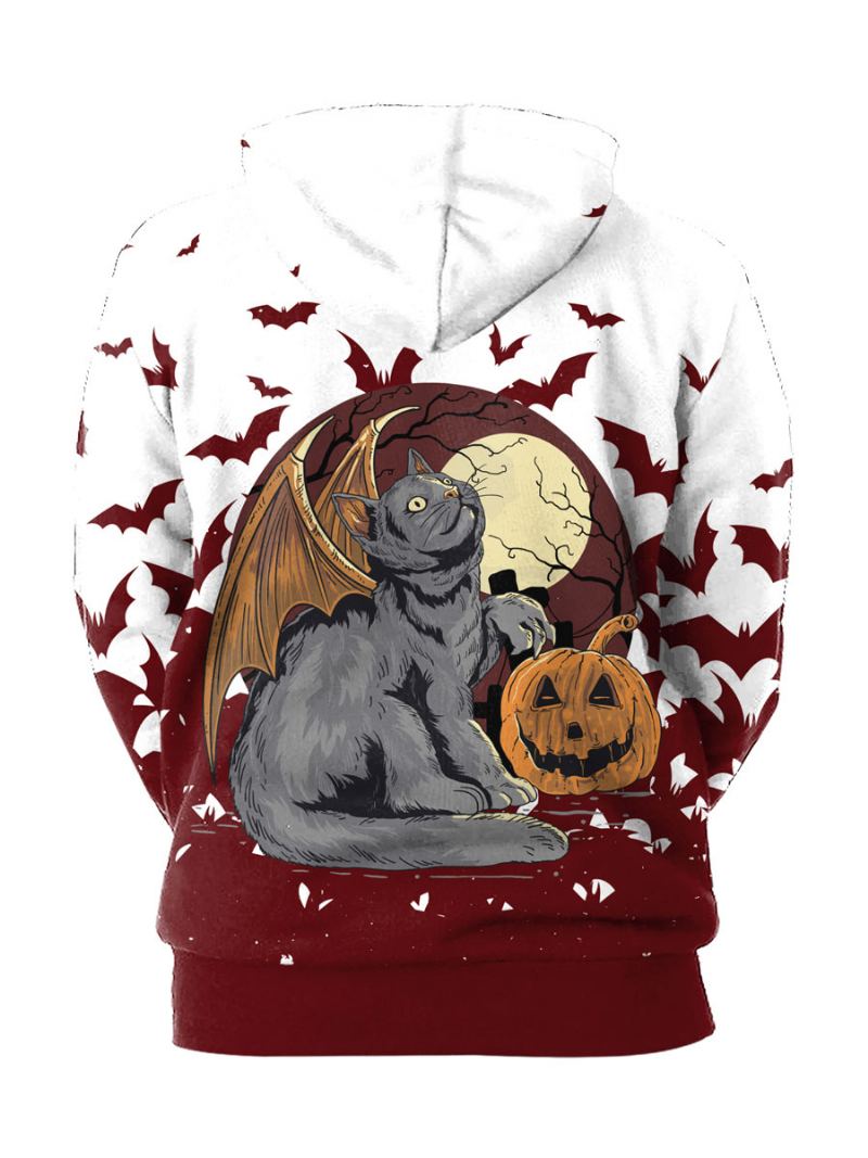 Menn Hettegensere Hette Langermet Polyester Scary Sweatshirt - Hvit