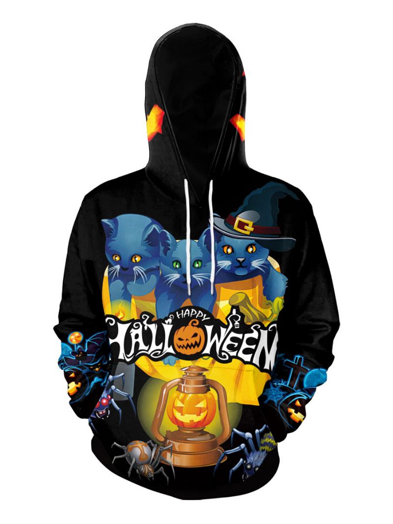 Menn Hettegensere Hette Langermet Polyester Scary Sweatshirt