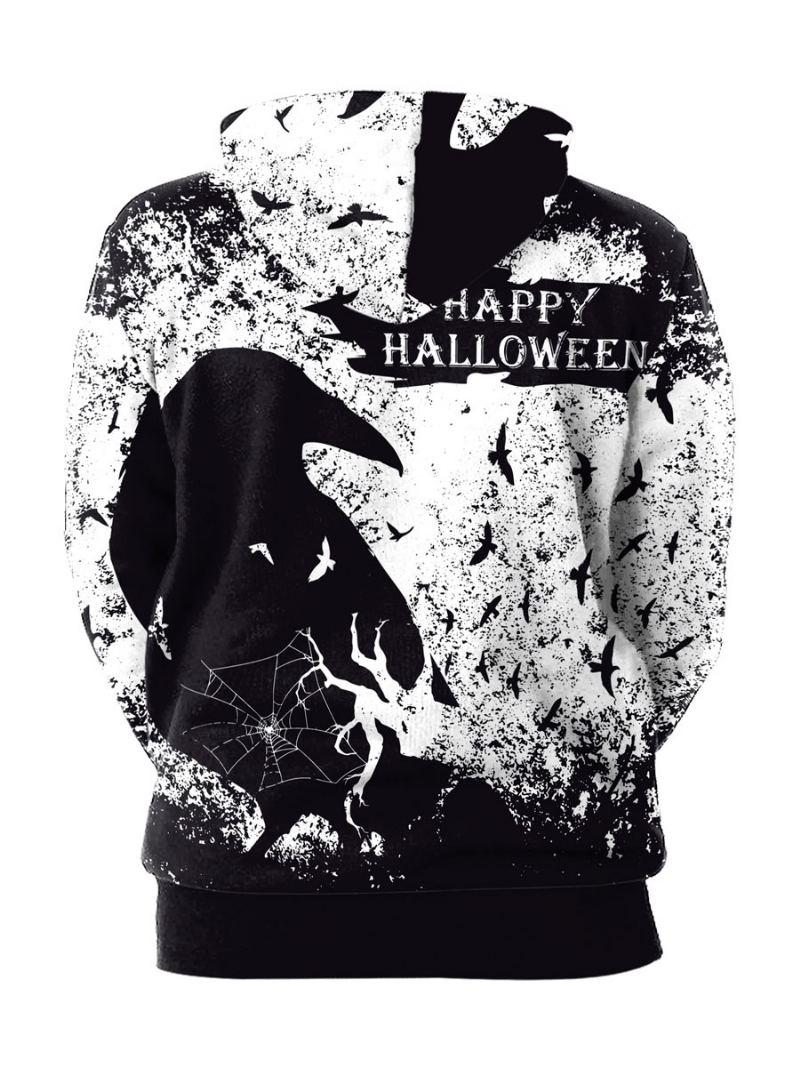 Menn Hettegensere Hette Langermet Polyester Scary Sweatshirt - Sort