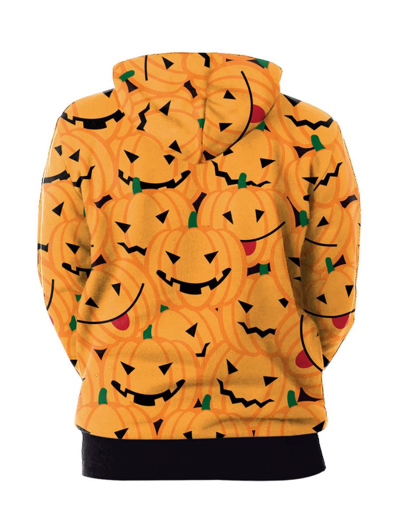 Menn Hettegensere Hette Langermet Polyester Scary Sweatshirt - Oransje