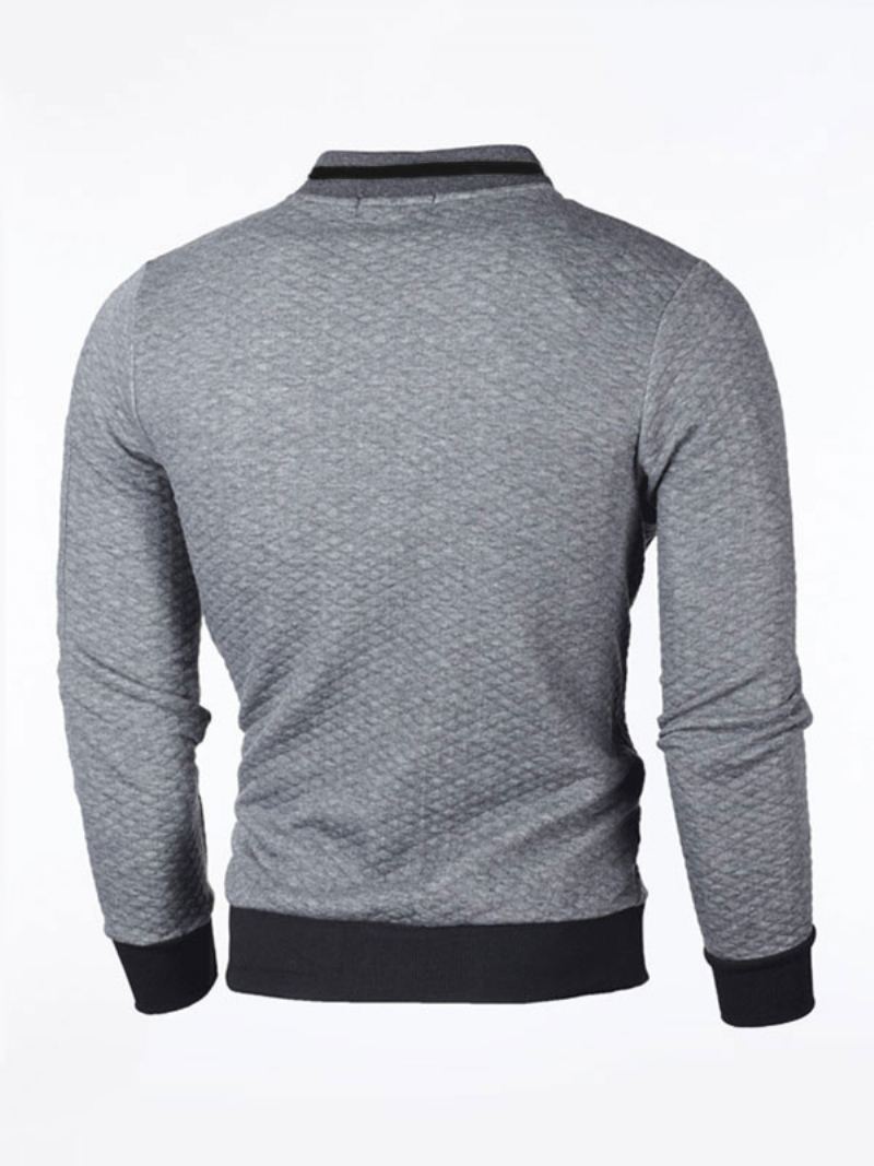 Menn Hettegensere Portrett Hals Langermet Polyester Deep Grey Sweatshirt - Deep Grey