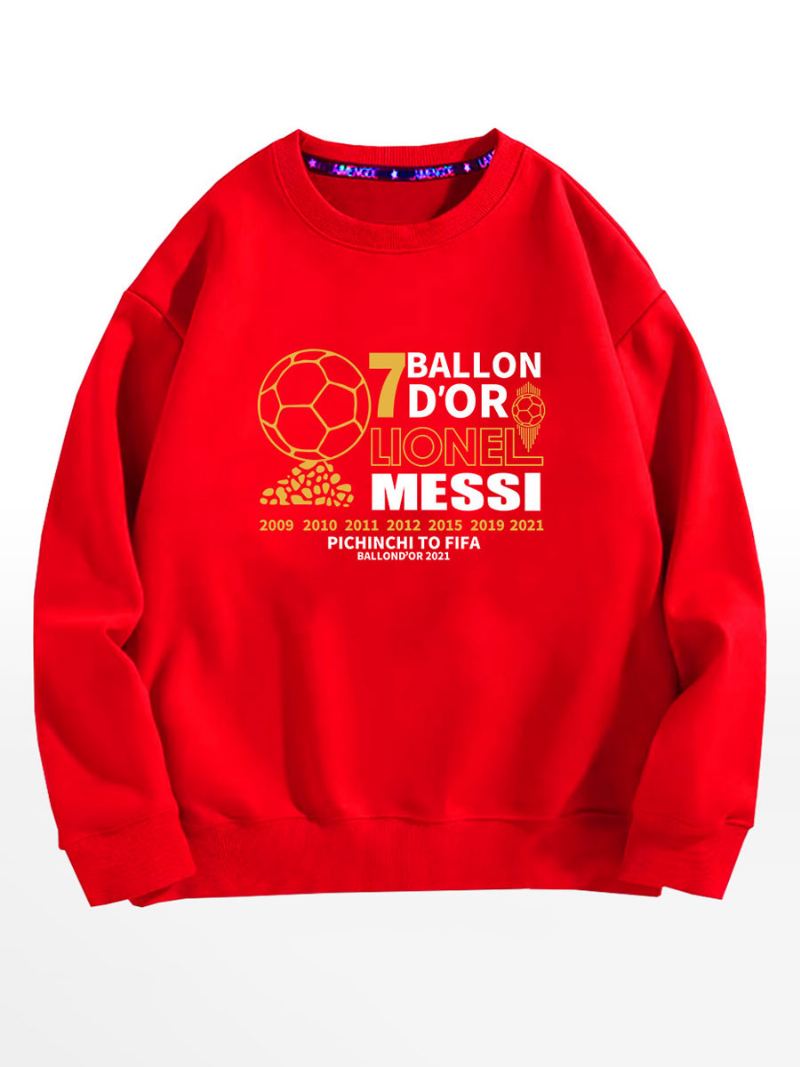 Messi Ballon D'or Sweatshirt Herre-topp - Rød