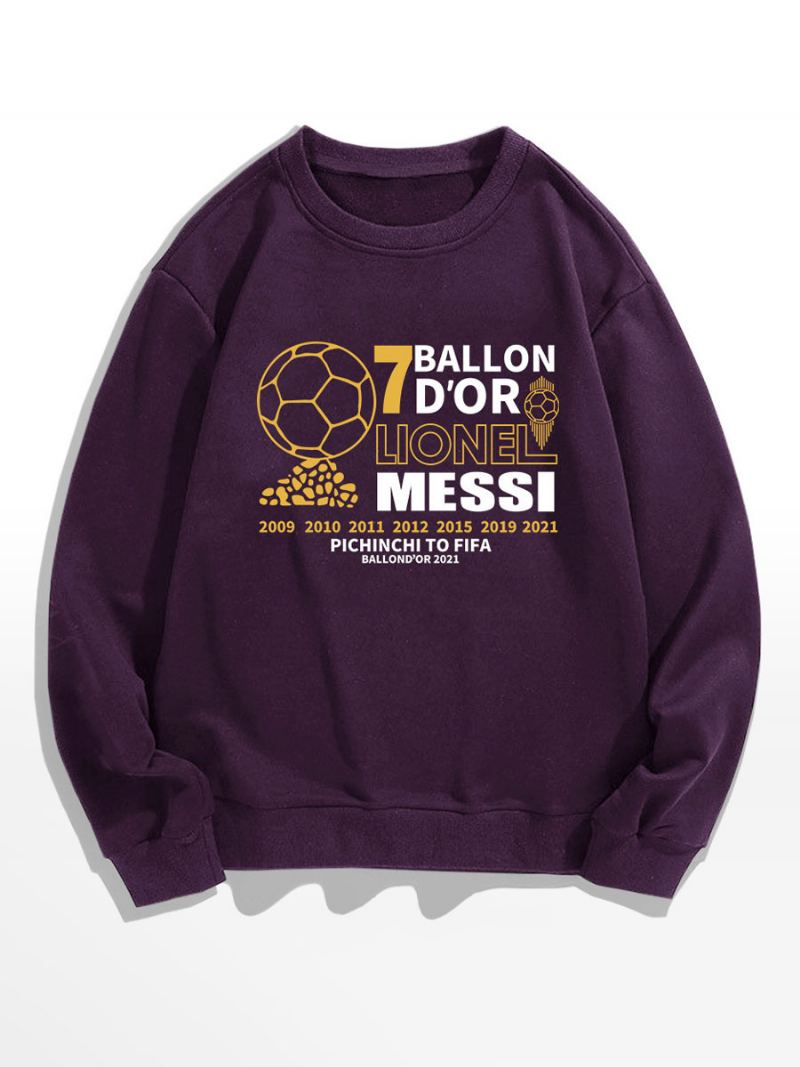 Messi Ballon D'or Sweatshirt Herre-topp - Dyp Lilla