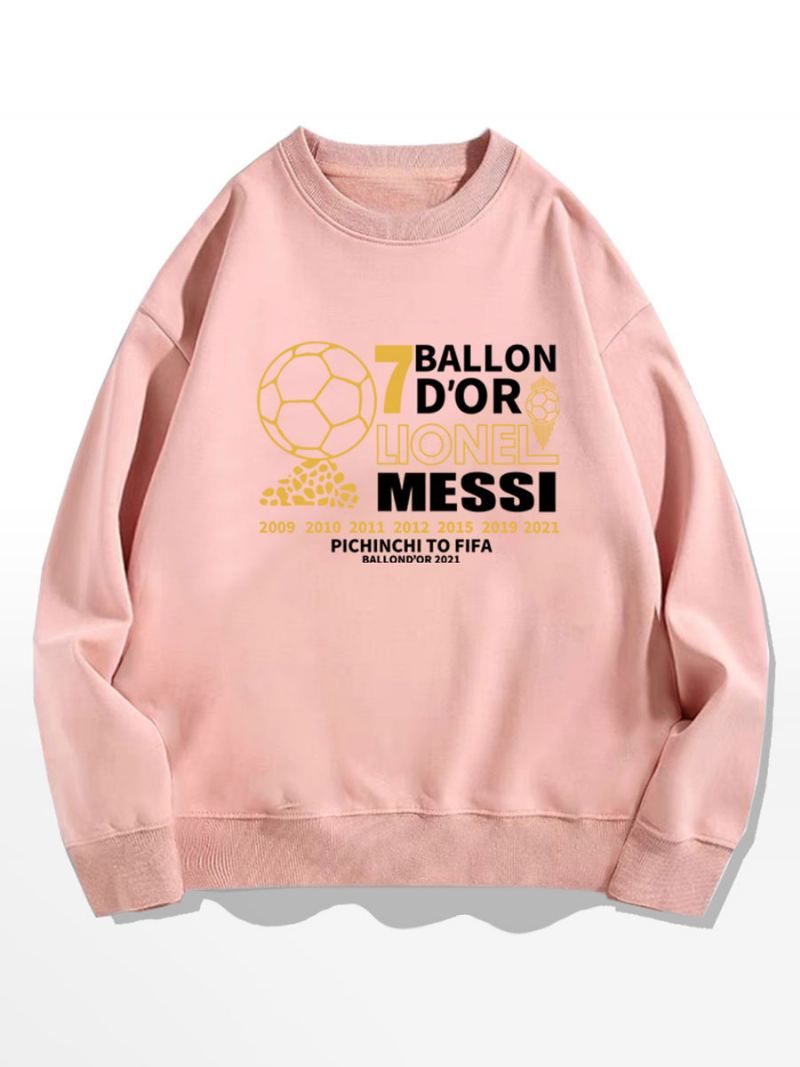 Messi Ballon D'or Sweatshirt Herre-topp - Rosa