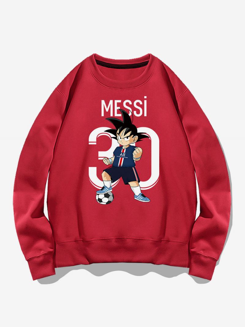 Messi Sweatshirt Voksen Topp For Menn - Rød