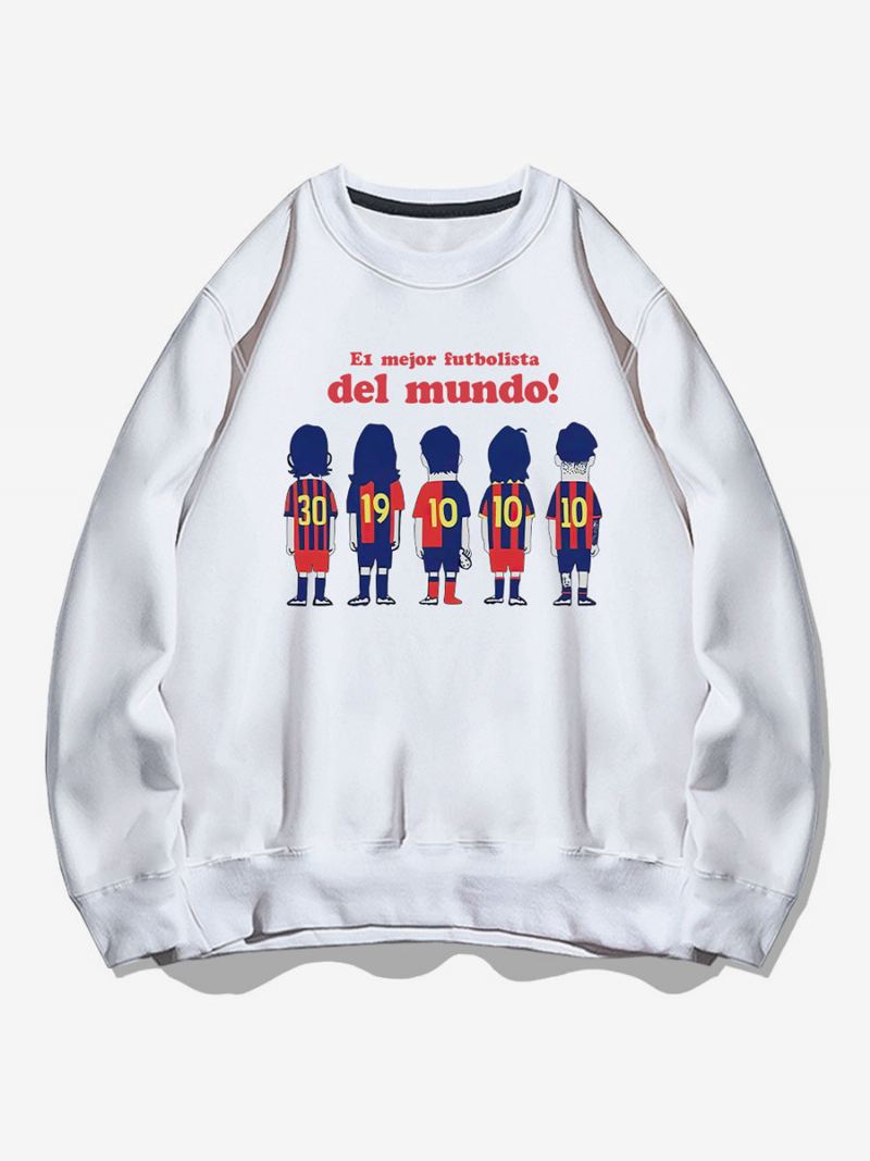 Messi Sweatshirt Voksen Topp For Menn - Hvit