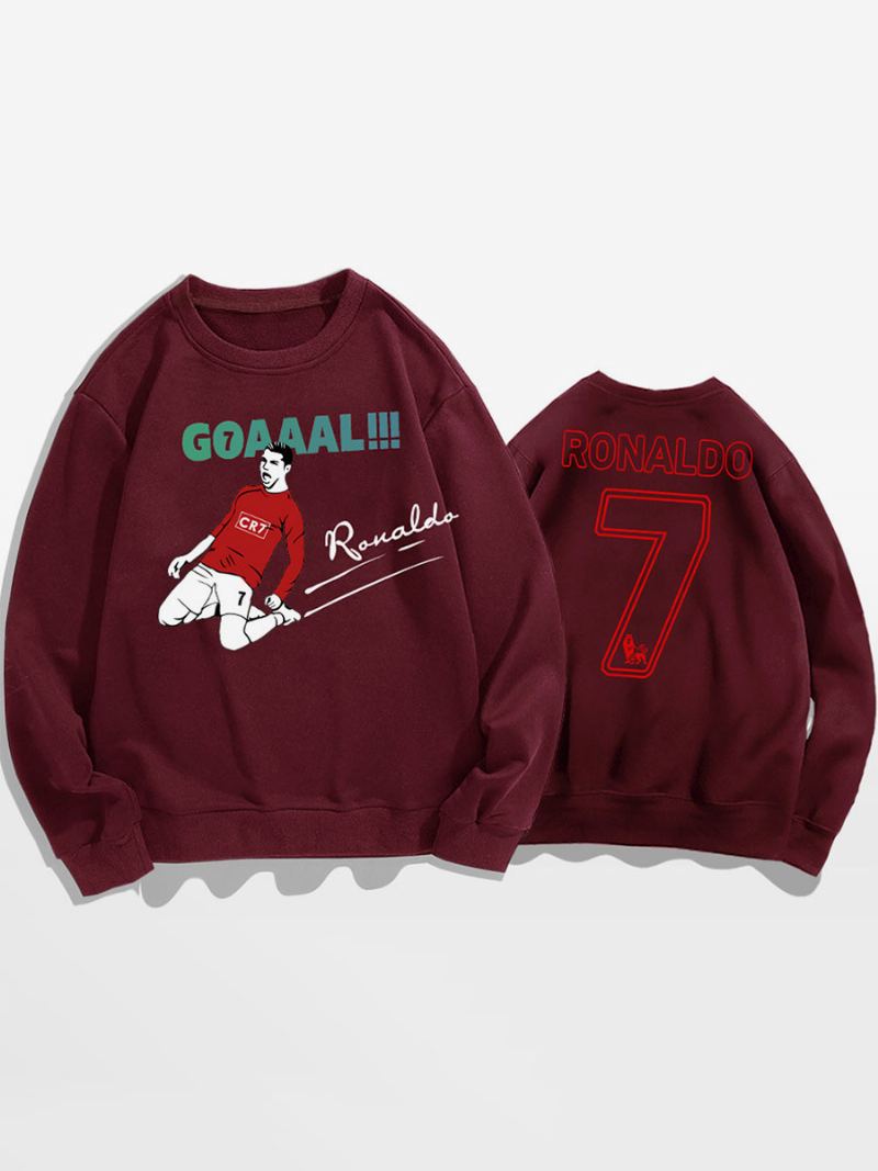 Ronaldo Sweatshirt Voksen Topp For Menn - Burgunder