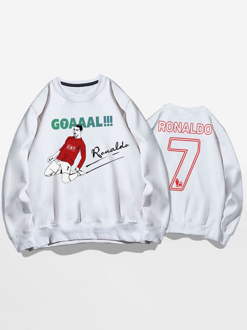 Ronaldo Sweatshirt Voksen Topp For Menn - Hvit