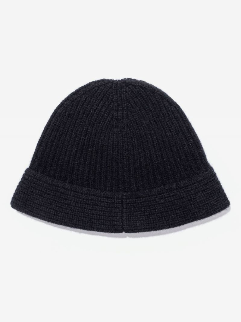 Caps For Dame Chic Ull Stripe Vinter Varme Strikkede Luer - Svart