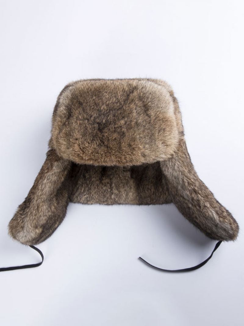 Caps For Menn Modern Faux Fur Winter Warm Hats Russian Ushanka Hat - Khaki