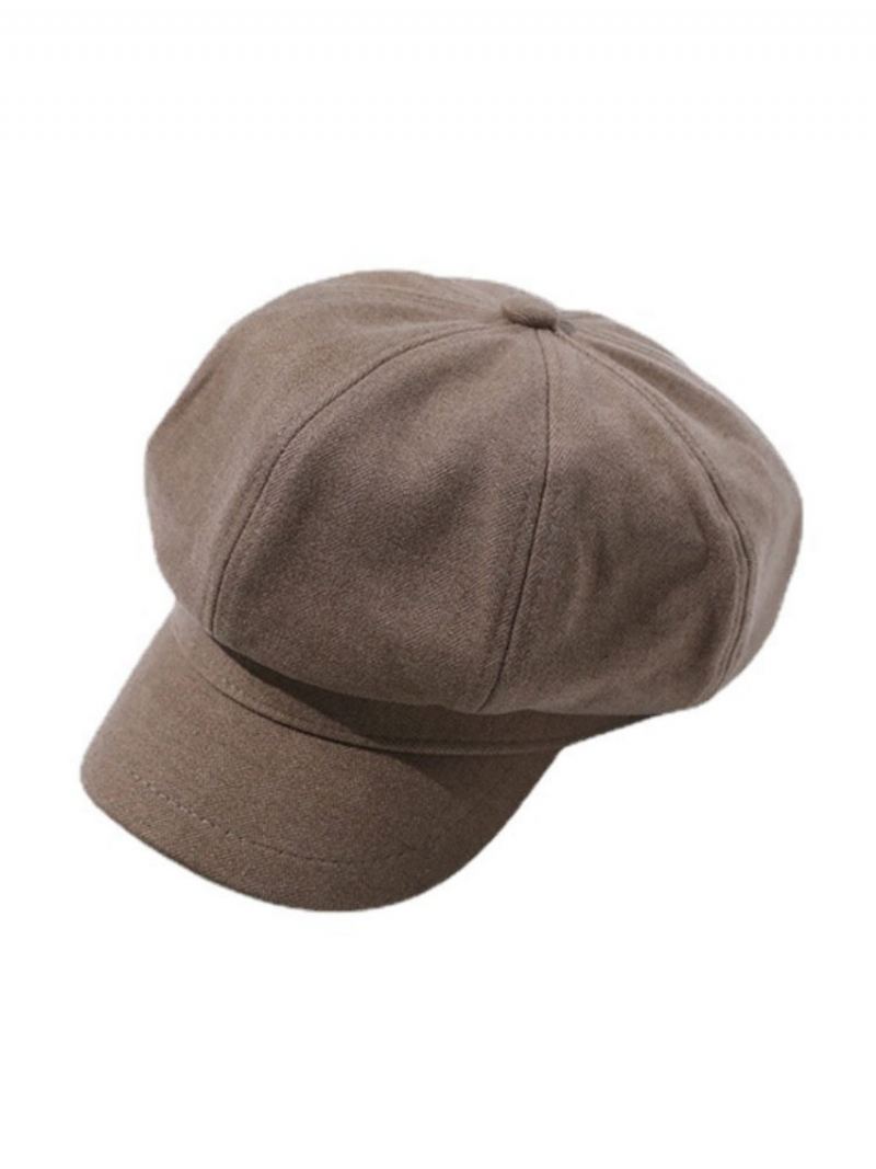 Damehatter Vakker Akrylfiber Kaffe Brun Beret - Khaki