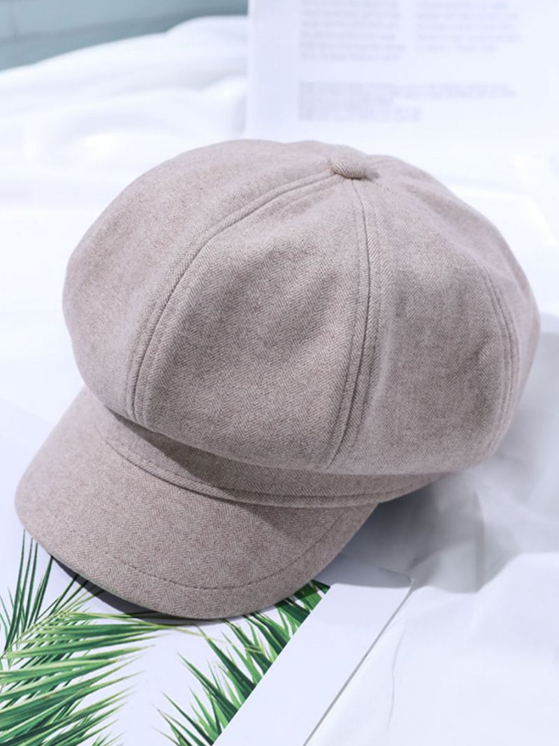 Damehatter Vakker Akrylfiber Kaffe Brun Beret - Beige