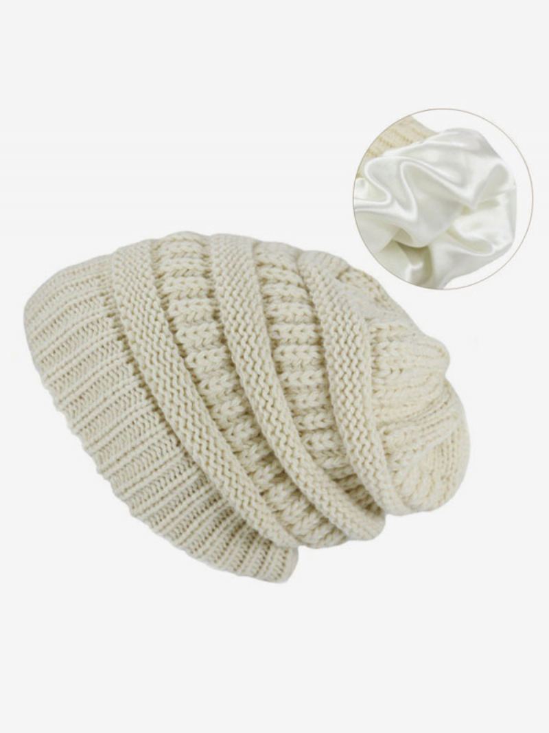 Heklehette Ensfarget Unisex-caps For Våren Høsten Og Vinteren - Beige