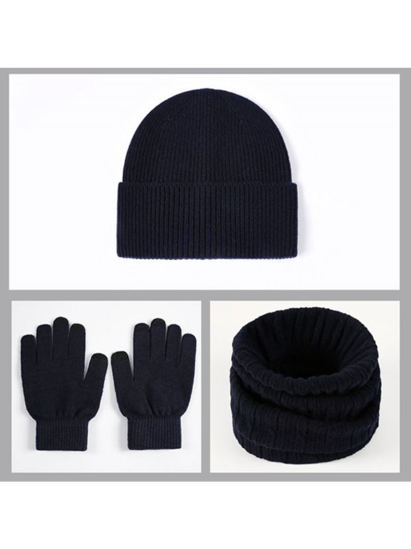 Luer For Menn Vinter Varm Pen Beret - Mørk Navy