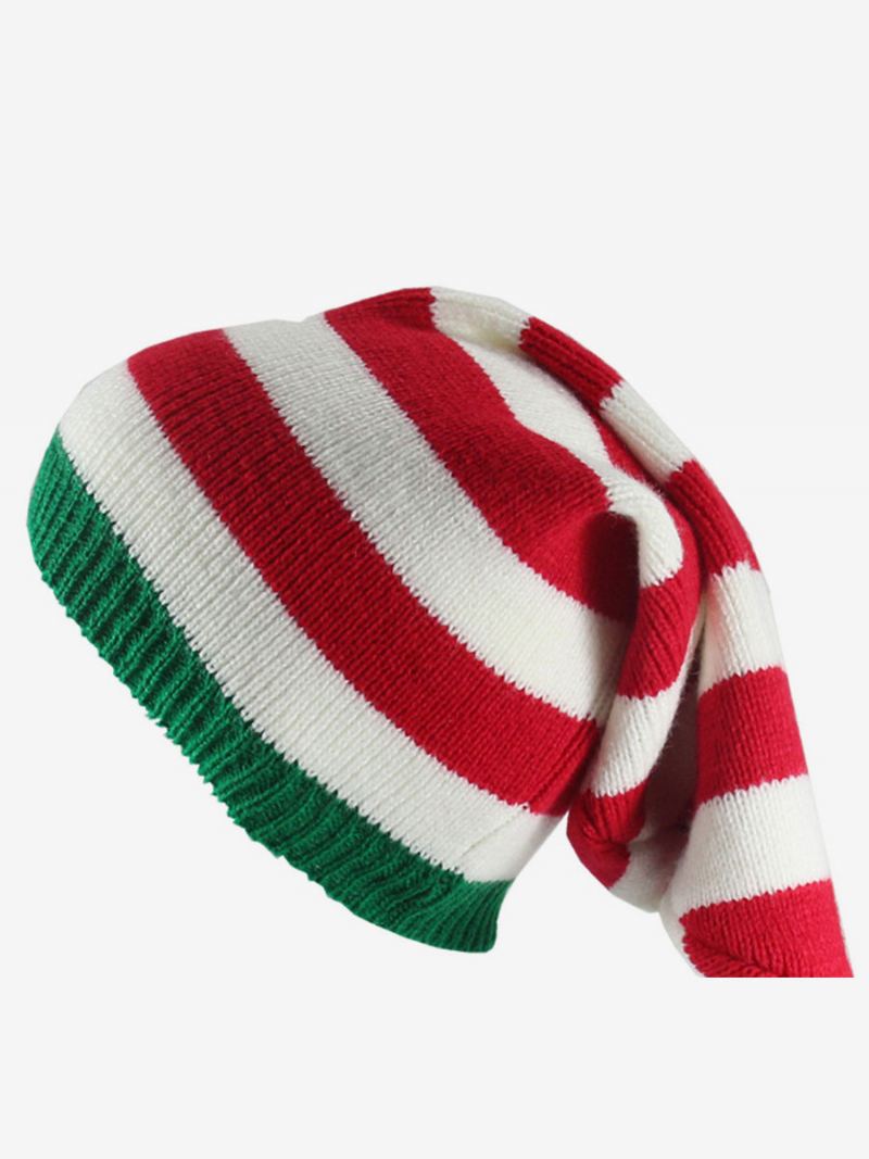 Pom Poms Cap Stripes Julemønster Høst Vinter Caps - Rød