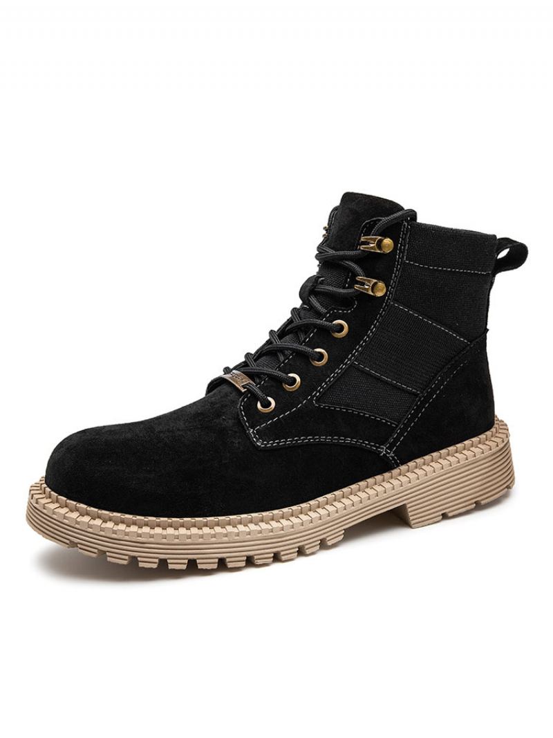 Herre Motorsykkel Combat Snøre Martin Boots - Sort