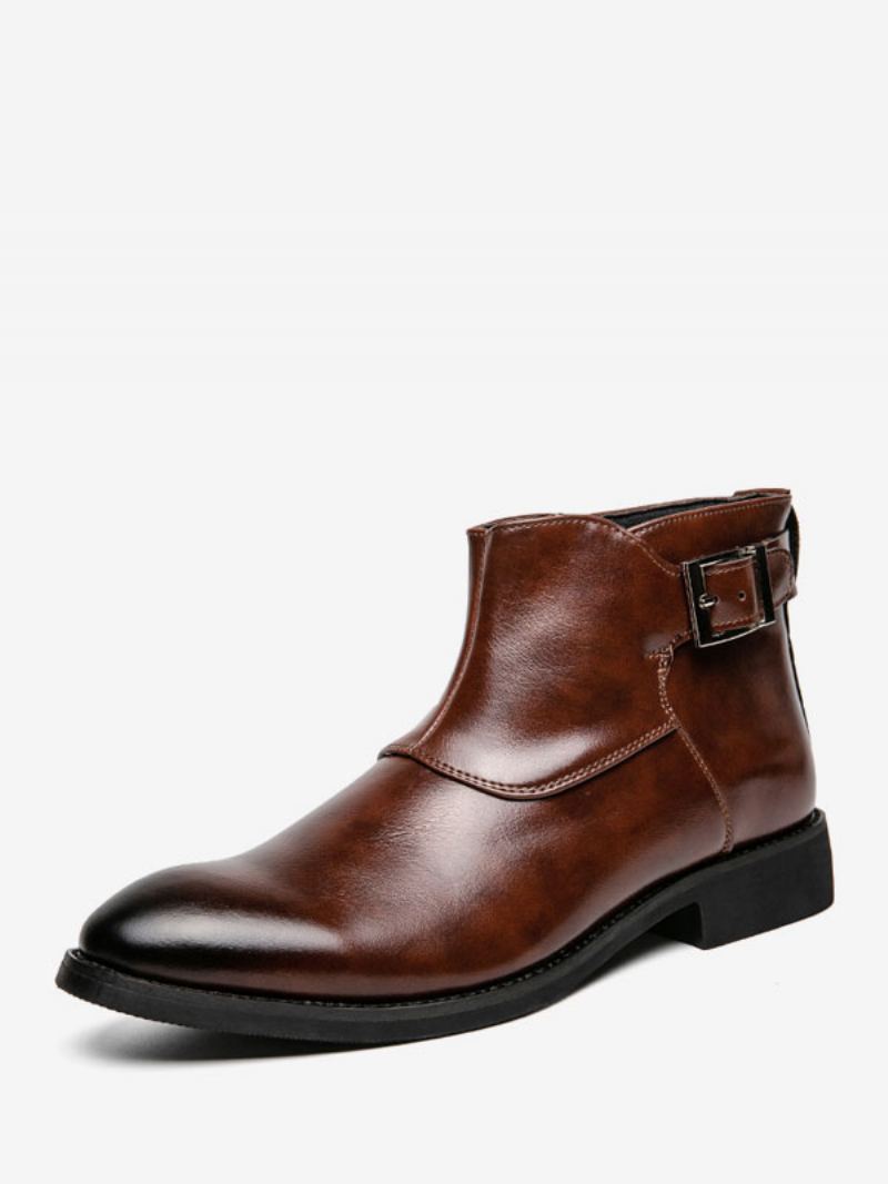 Herrestøvler Brun Pu-skinn Jodhpur-støvler Monk Strap Dress Sko