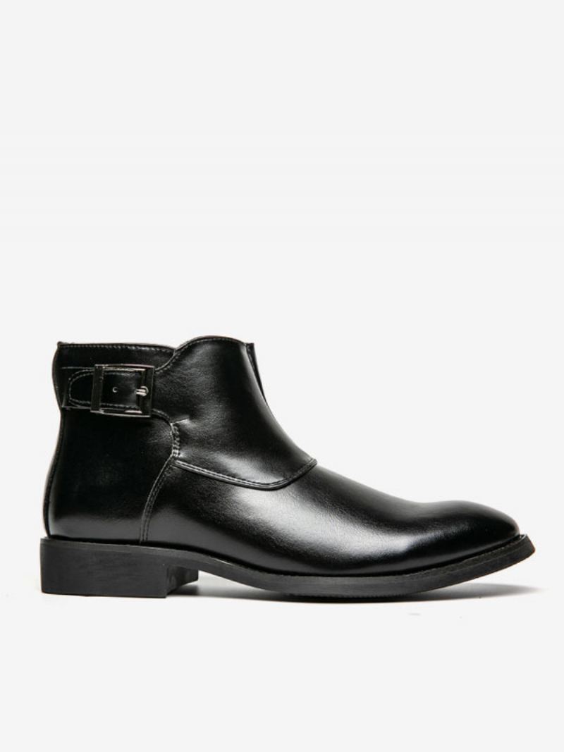 Herrestøvler Brun Pu-skinn Jodhpur-støvler Monk Strap Dress Sko - Sort