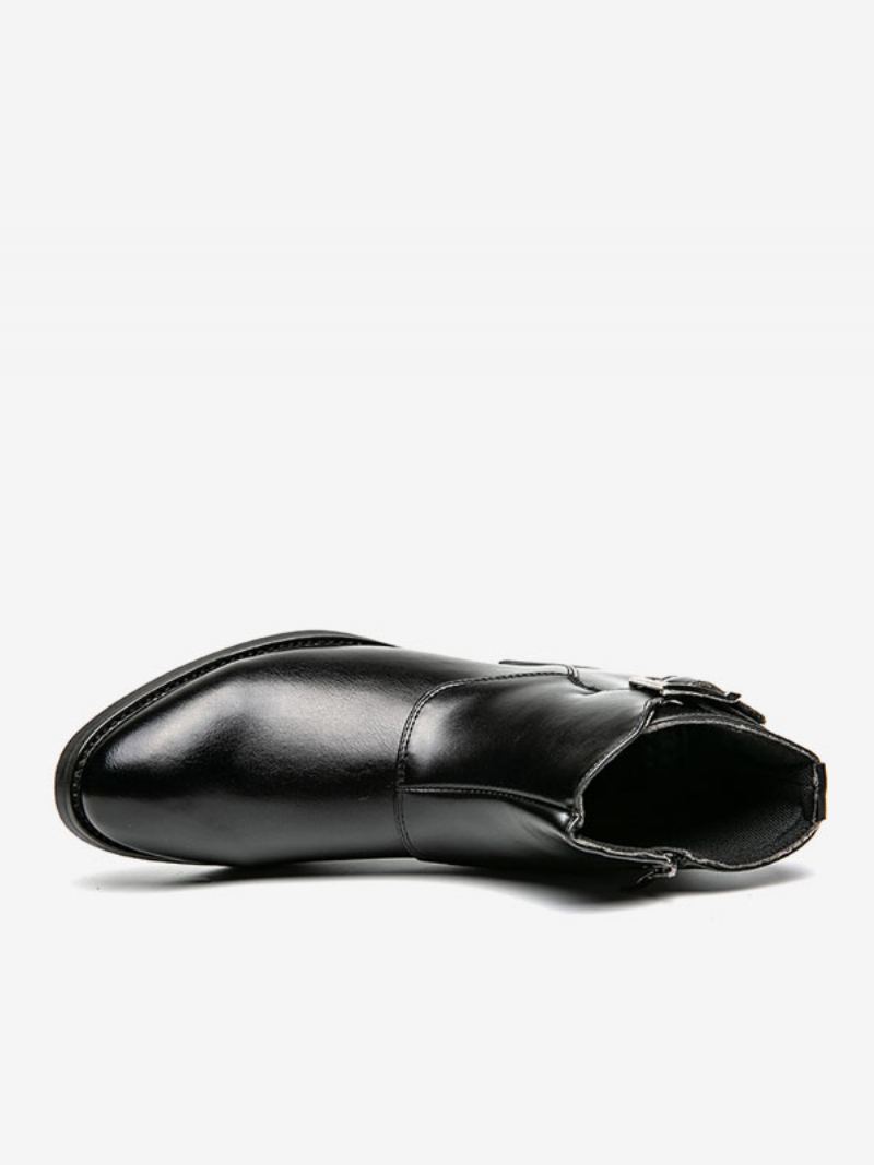 Herrestøvler Brun Pu-skinn Jodhpur-støvler Monk Strap Dress Sko - Sort