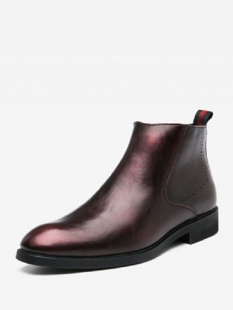 Herrestøvler Chelsea Boots Burgundy Pu-skinn Rund Tå