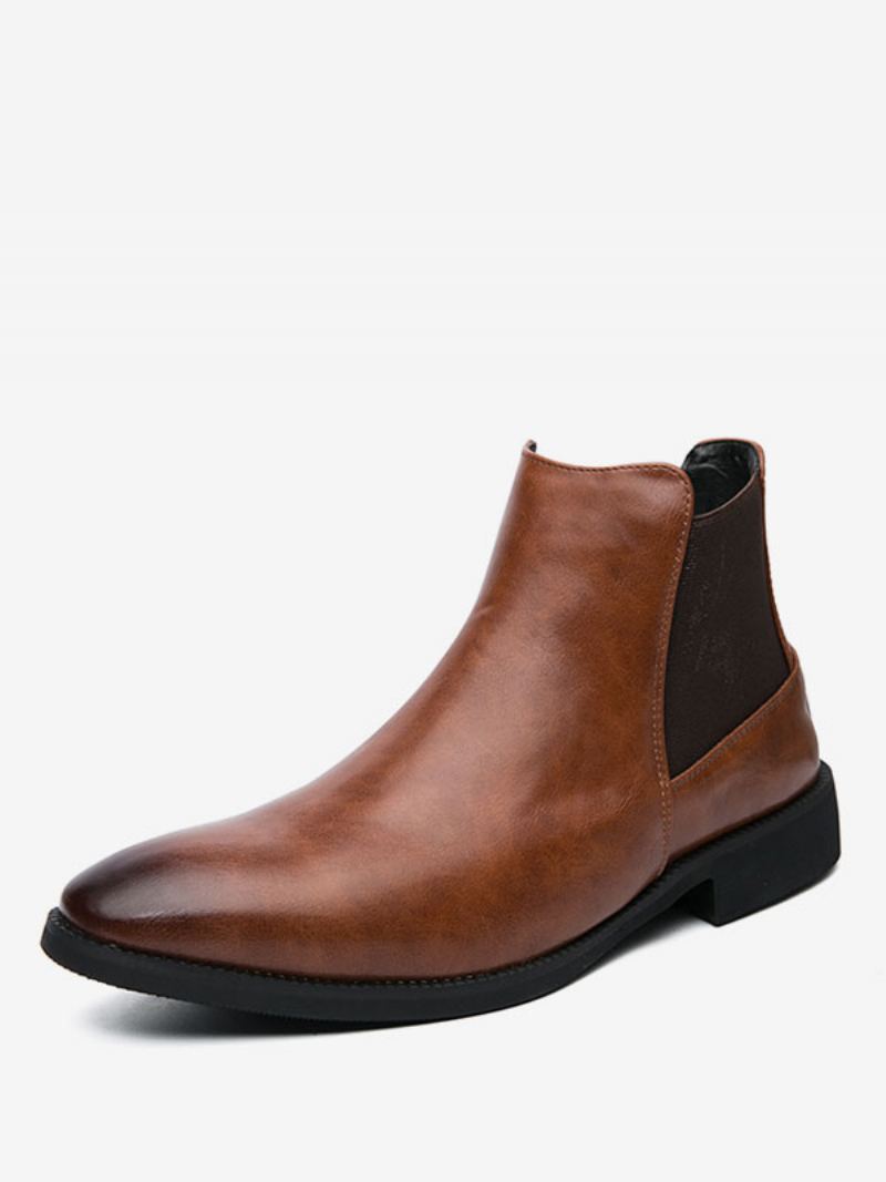 Herrestøvler Chelsea Boots Pu-skinn Rund Tå