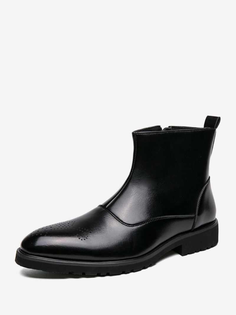 Herrestøvler Chelsea Boots Pu-skinn Rund Tå