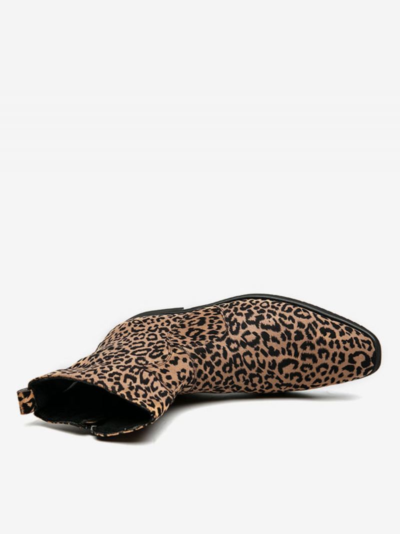 Herrestøvler Chelsea Boots Pu-skinn Rund Tå - Leopard