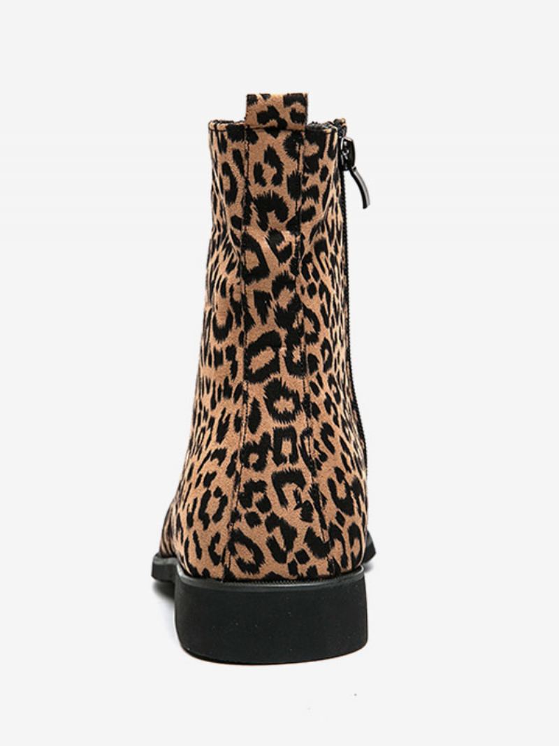 Herrestøvler Chelsea Boots Pu-skinn Rund Tå - Leopard