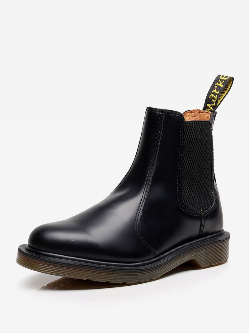 Herrestøvler Chelsea Boots Pu-skinn Rund Tå - Sort