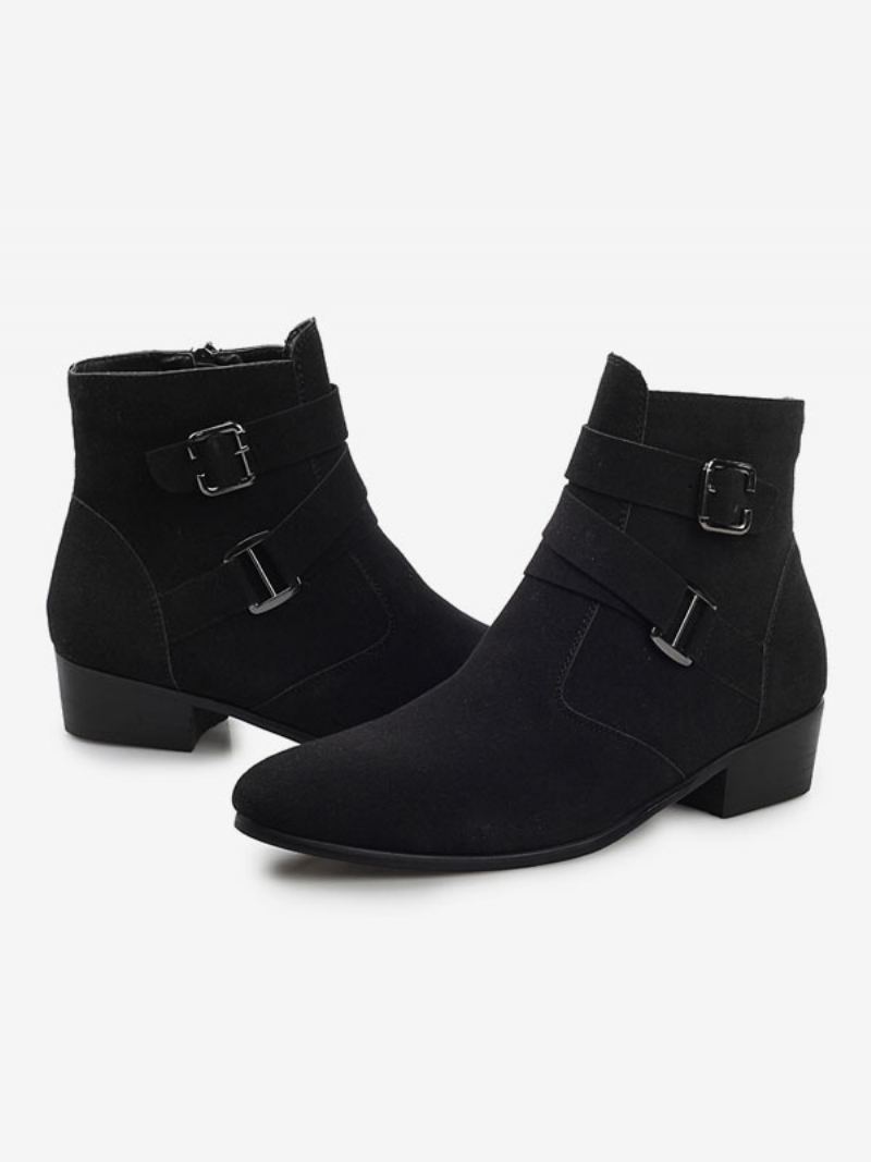 Herrestøvler Chelsea Boots Svart Pu-skinn Jodhpur-støvler Ankelstøvler - Svart