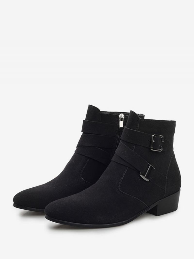 Herrestøvler Chelsea Boots Svart Pu-skinn Jodhpur-støvler Ankelstøvler - Svart