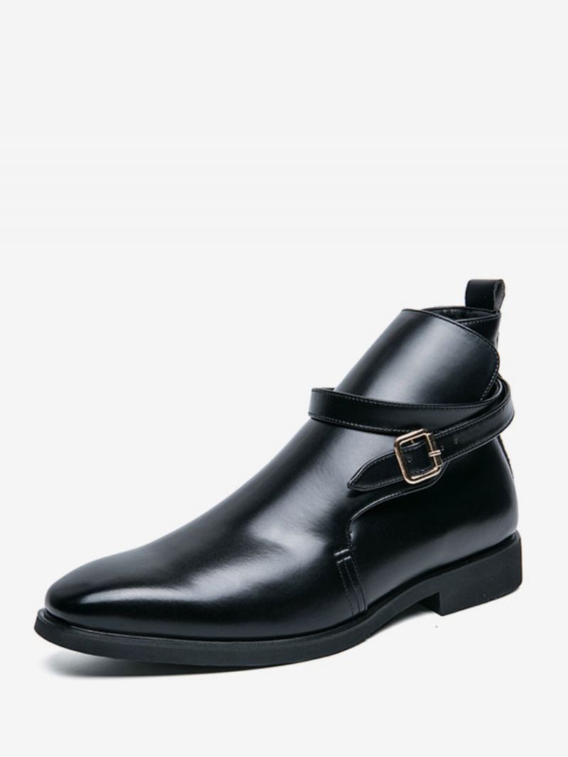 Herrestøvler Chelsea Boots Svart Pu-skinn Jodhpur-støvler Ankelstøvler