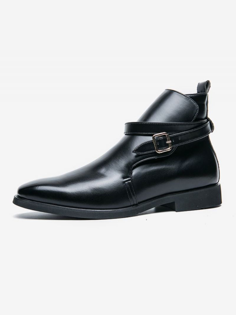 Herrestøvler Chelsea Boots Svart Pu-skinn Jodhpur-støvler Ankelstøvler - Sort