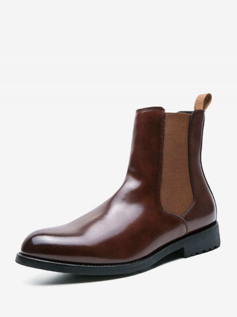 Herrestøvler Chelsea Boots Svart Pu-skinn Rund Tå