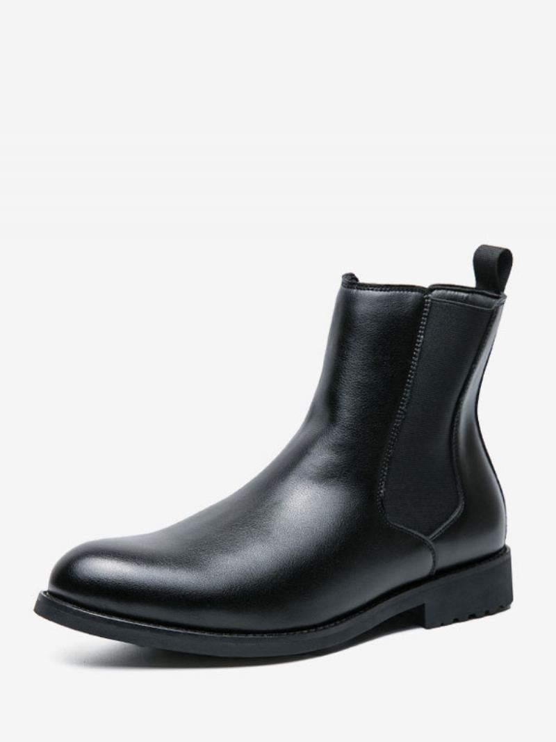 Herrestøvler Chelsea Boots Svart Pu-skinn Rund Tå - Sort