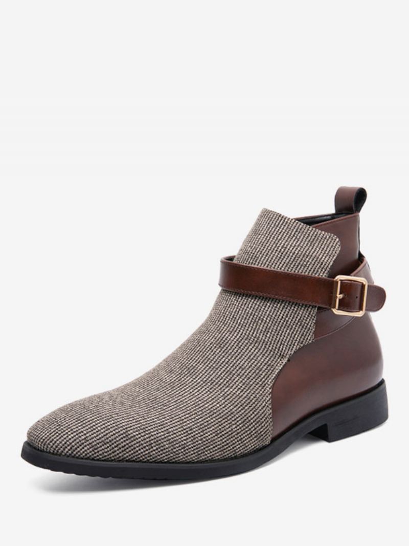 Herrestøvler Chukka-støvler Pu-skinn Jodhpur-støvler Spenne - Beige