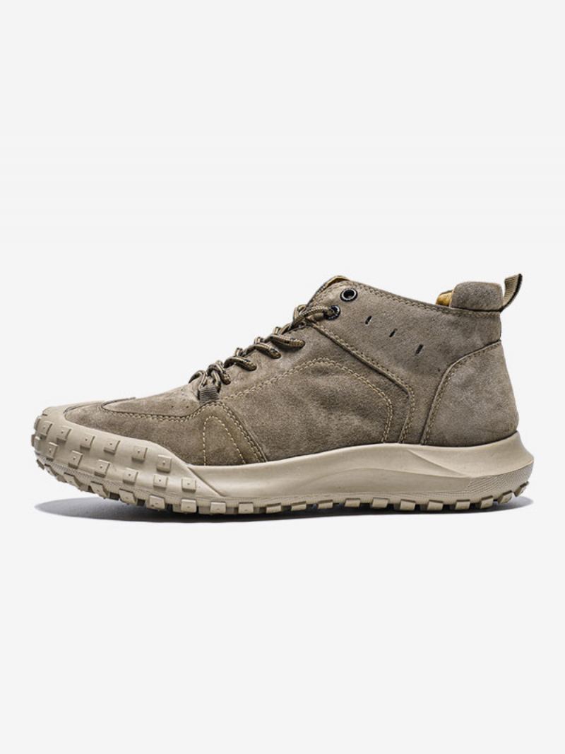 Herrestøvler Combat Boots Pu-skinn Rund Tå - Khaki