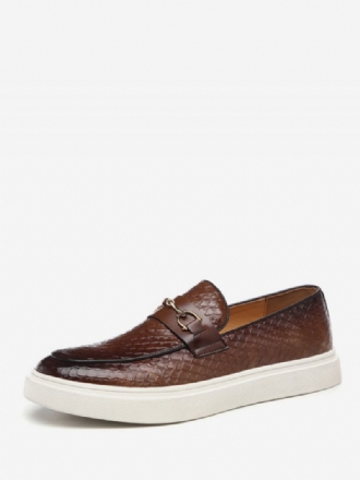 Loafers For Menn Støvler Kaffebrun Pu-skinn Closed Toe Causal Sko