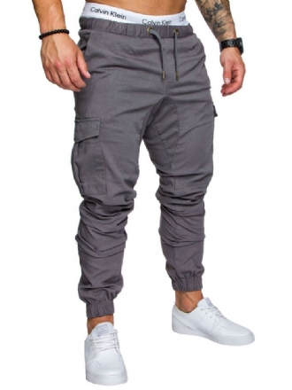 Bukser For Menn Casual Natural Midje Straight Cargo Pant Hvite