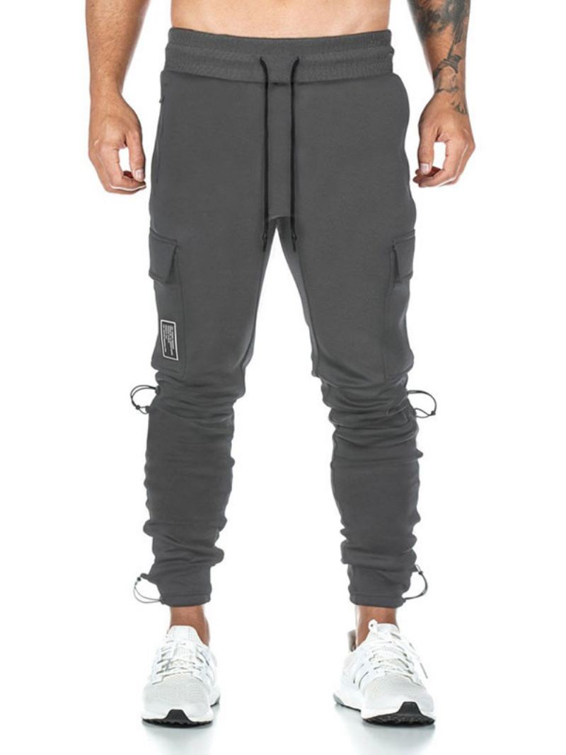 Menn Bukser Chic Tapered Fit Joggebukse Svarte - Grå